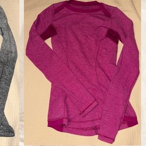 Pink Lulu Lemon long sleeve workout top